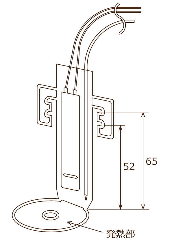 ポリイミドヒーター　形狀図